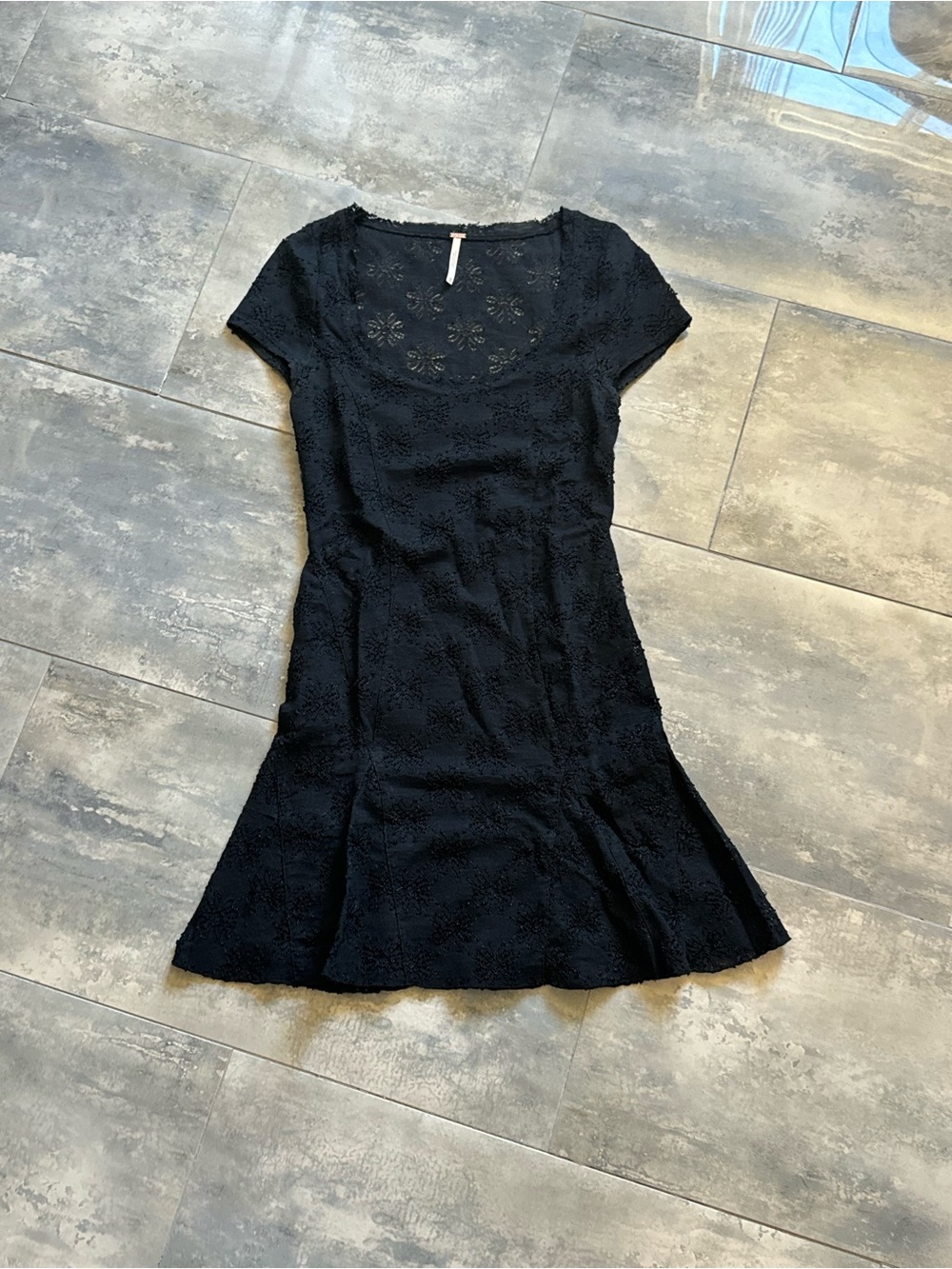 Free People Black Lace Mini Dress